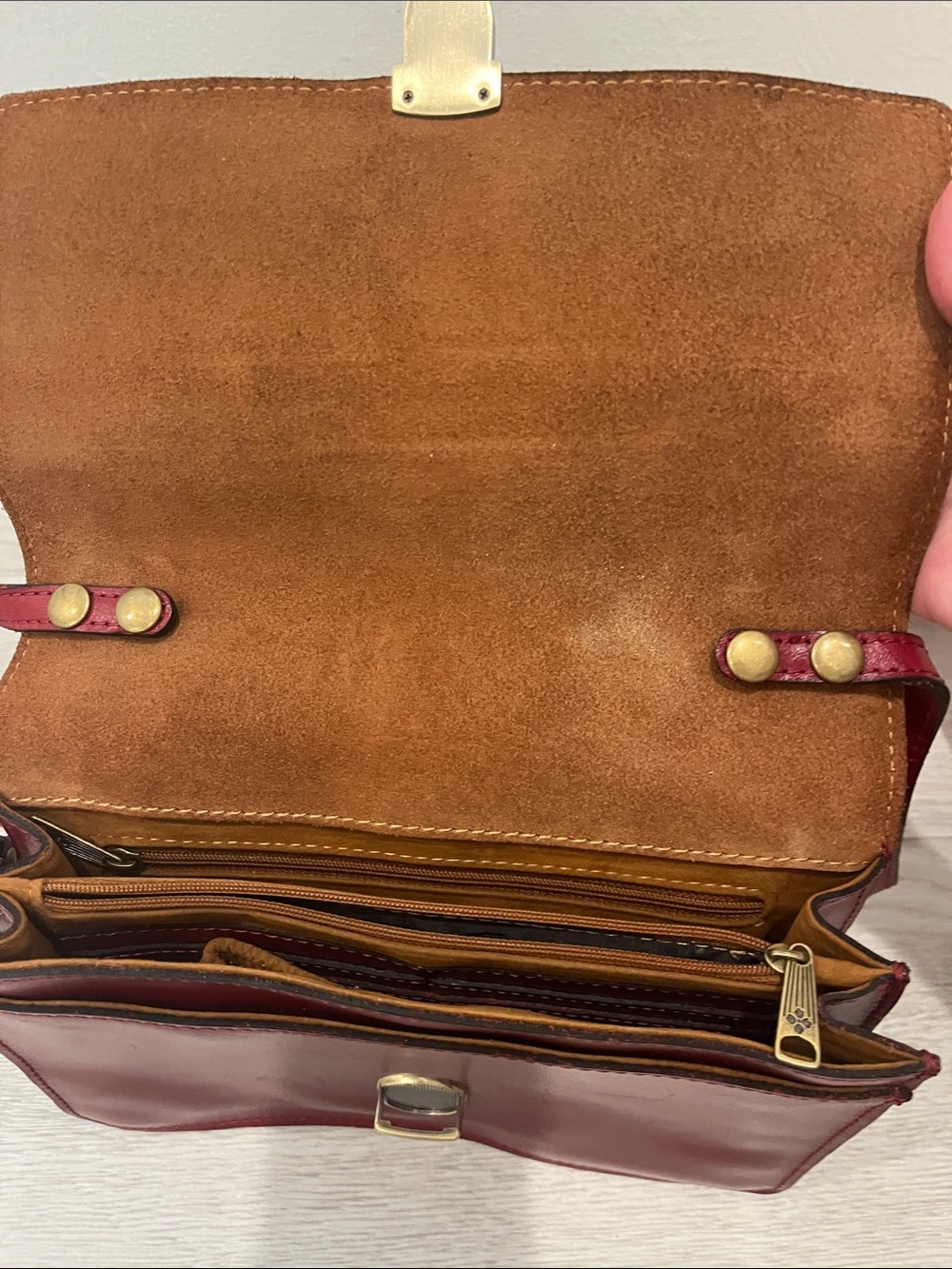 Patricia Nash Leather Crossbody Bag-Cherry Red-Gorgeous!!! - Picture 10 of 15